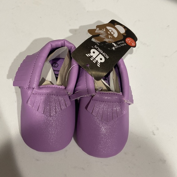 Romirus baby shoes Baby Moccasins - fringe ๐ First Walkers NWT purple size 2 - Picture 6 of 6